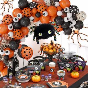 img 3 attached to Halloween Balloon Arch Garland Kit - 119 Pack Black Orange Confetti Balloons With Mylar Spider Balloon For Kids Theme Party Decorations Background Classroom Supplies.