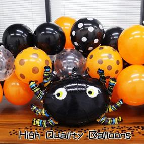 img 2 attached to Halloween Balloon Arch Garland Kit - 119 Pack Black Orange Confetti Balloons With Mylar Spider Balloon For Kids Theme Party Decorations Background Classroom Supplies.