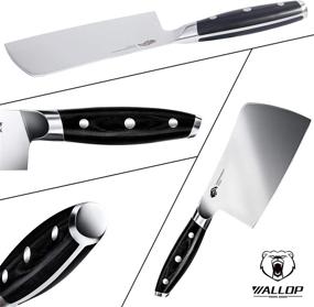 img 3 attached to BLACK HAWK SERIES Meat Cleaver Butcher Knife 6", High Carbon Stainless Steel Pakkawood Handle - Wallop Chopper Knife For Bone With Gift Box