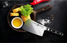 img 1 attached to BLACK HAWK SERIES Meat Cleaver Butcher Knife 6", High Carbon Stainless Steel Pakkawood Handle - Wallop Chopper Knife For Bone With Gift Box