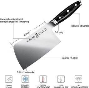 img 2 attached to BLACK HAWK SERIES Meat Cleaver Butcher Knife 6", High Carbon Stainless Steel Pakkawood Handle - Wallop Chopper Knife For Bone With Gift Box