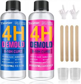 img 4 attached to Teexpert Fast-Curing Crystal Clear Epoxy Resin Kit: 16Oz, Demolds In 4 Hours, Ideal For Jewelry, DIY Art, And Casting Crafts, 8 Hour Cure Time