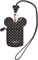 chic leather id card holder lanyard neck pouch with coin purse for school students and women - black spot design by buufan logo