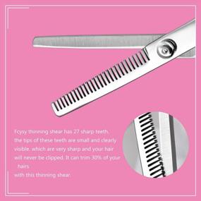 img 1 attached to 7-Piece Professional Hair Cutting & Thinning Shear Kit - Fcysy Barber Scissors For Women, Men & Pets | Styling Accessories In Leather Case
