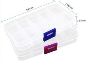 img 1 attached to Convenient Multipurpose Organizer: 10 Adjustable Clearly Storage Boxes for Jewelry, Crafts, Beads, Fishing Hooks, and Small Accessories