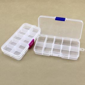 img 3 attached to Convenient Multipurpose Organizer: 10 Adjustable Clearly Storage Boxes for Jewelry, Crafts, Beads, Fishing Hooks, and Small Accessories