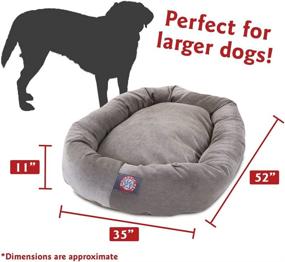 img 2 attached to 🐶 Vintage Villa Collection Micro Velvet Bagel Dog Bed, 52 inch - Majestic Pet Products