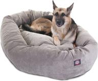 🐶 vintage villa collection micro velvet bagel dog bed, 52 inch - majestic pet products logo