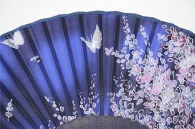 img 3 attached to Silk Folding Fan With Bamboo Frame And Fabric Sleeve - OMyTea® Women'S Hand Held Fan Featuring Sakura Cherry Blossom Pattern For Perfect Gifts (WZS-1)