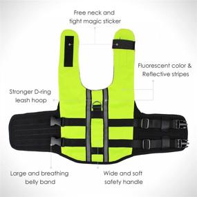 img 1 attached to Inflatable Adjustable Dog Life Jacket - PETLESO Dog Saver Life Jacket for Swimming, Surfing, Boating - Green