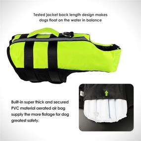 img 2 attached to Inflatable Adjustable Dog Life Jacket - PETLESO Dog Saver Life Jacket for Swimming, Surfing, Boating - Green