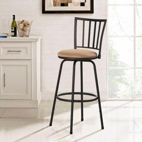 img 2 attached to VECELO Adjustable Barstools With 360 Degree Swivel Seat And Comfortable Cushion, Set Of 2