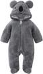 warm and cozy pureborn newborn fleece footed jumpsuit for infants - unisex boys girls winter snowsuit with hood - 0 to 12 months logo