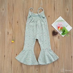 img 3 attached to 🌸 Floral Toddler Girl Bell Bottom Romper - Ribbed Cotton Jumpsuit with Flare Pants, Overalls, and Playsuit - Perfect for Summer Clothes