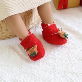 img 3 attached to Ohwawadi Unisex Infant Baby Slippers Booties | Warm Baby Socks Shoes for Newborns | Crib Shoes for Baby Footwear | Prewalkers