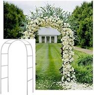 white metal wedding arch with climbing plants decoration, perfect for garden bridal parties - adorox 7.5ft arbor set logo