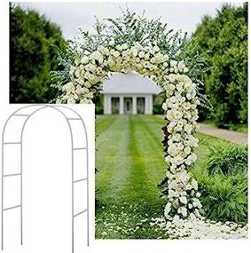 img 4 attached to White Metal Wedding Arch With Climbing Plants Decoration, Perfect For Garden Bridal Parties - Adorox 7.5Ft Arbor Set