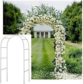 img 1 attached to White Metal Wedding Arch With Climbing Plants Decoration, Perfect For Garden Bridal Parties - Adorox 7.5Ft Arbor Set