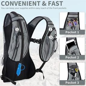 img 3 attached to 🎒 RUPUMPACK Small Hydration Backpack: Running Vest Pack with 2L Water Bladder - Lightweight Hydro Vest Backpack for Kids, Men, Women - Trail Cycling, Biking, Hiking, Rave Festival