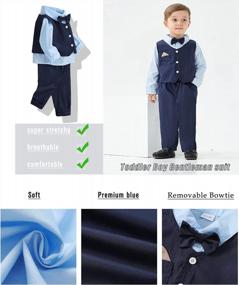 img 1 attached to 2 Piece Outfit Set For Baby And Toddler Boys: Long Sleeve Hoodie Sweatsuit Top With Ripped Jeans Long Pants