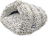 🐱 sleep zone small dog & cat bed 22" - snow leopard cuddle cave, spot ethical products logo