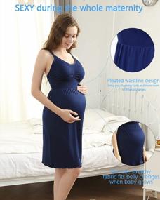 img 1 attached to IloveSIA 2Pack Women'S Seamless Maternity Breastfeeding Nursing Dress With Build-In Bra
