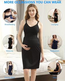 img 3 attached to IloveSIA 2Pack Women'S Seamless Maternity Breastfeeding Nursing Dress With Build-In Bra