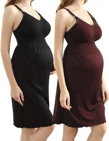 img 4 attached to IloveSIA 2Pack Women'S Seamless Maternity Breastfeeding Nursing Dress With Build-In Bra