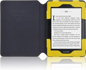 img 1 attached to Стильный желтый чехол-фолио для Kindle Paperwhite 11th Gen 2021 - Auto Sleep Wake с передним карманом и высококачественной искусственной кожей