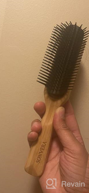 img 1 attached to Detangling Hair Brush For Thick Curly Hair Men Women - 9 Rows Hair Bristle Brush - Detangler Brushes For Men'S Women For Styling Hair - Wooden Hairbrush For Hair Growth review by Nick Tucker