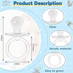 img 3 attached to 🍼 48 Pieces 2.5 Inch Acrylic Baby Pacifiers | Baby Shower Favors & Gender Reveal Party Decor | DIY Baby Shower & Birthday Party Favors (Clear)