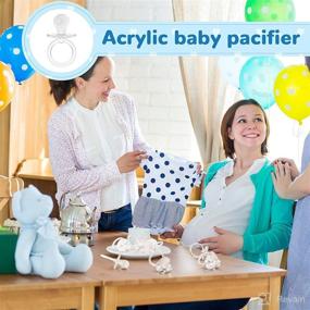 img 2 attached to 🍼 48 Штук 2.5-дюймовые детские пустышки из акрила | Подарки на детский сувенирный шоуер и вечеринку по раскрытию пола ребенка | Сувениры на детский сувенирный шоуер и день рождения в свободной форме (Прозрачные)