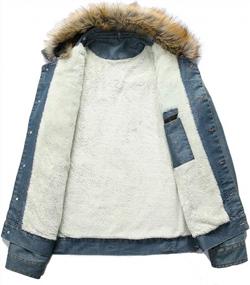 img 2 attached to Stay Warm In Style: Lavnis Men'S Denim Fleece Jacket With Faux Fur Collar And Sherpa Lining