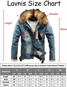 img 1 attached to Stay Warm In Style: Lavnis Men'S Denim Fleece Jacket With Faux Fur Collar And Sherpa Lining