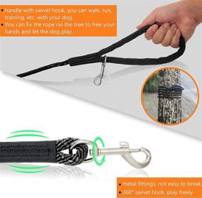 img 2 attached to 🐾 Reflective Long Dog Leash - PETPMEEE 50 FT Nylon Heavy Duty Lead Rope for Running, Walking, Training, and Extender Yard - Suitable for Small, Medium, Large Dogs