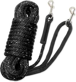 img 4 attached to 🐾 Reflective Long Dog Leash - PETPMEEE 50 FT Nylon Heavy Duty Lead Rope for Running, Walking, Training, and Extender Yard - Suitable for Small, Medium, Large Dogs