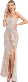 img 1 attached to Shine Like A Star: One Shoulder Sequined Mermaid Formal Dress For Women