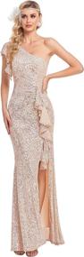 img 3 attached to Shine Like A Star: One Shoulder Sequined Mermaid Formal Dress For Women