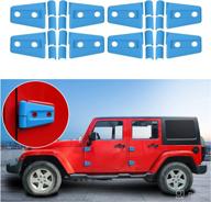 cherocar jeep jk door hinge covers protector - stylish blue sports accessories for jeep wrangler unlimited rubicon sahara 2007-2018 jk jku (8pcs) логотип