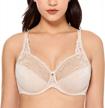 flattering and comfortable: delimira women's plus size lace minimizer bra with full coverage and underwire logo