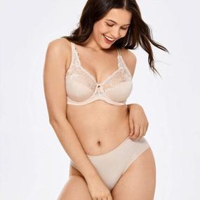 img 1 attached to Flattering And Comfortable: DELIMIRA Women'S Plus Size Lace Minimizer Bra With Full Coverage And Underwire
