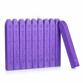 img 4 attached to Purple Flower Of Luce Vintage Sealing Wax Sticks With Wick - 10 Pack From France