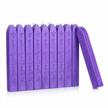 purple flower of luce vintage sealing wax sticks with wick - 10 pack from france logo