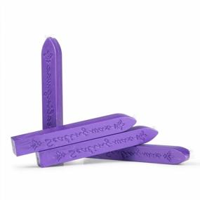 img 3 attached to Purple Flower Of Luce Vintage Sealing Wax Sticks With Wick - 10 Pack From France