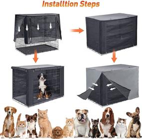 img 2 attached to 🐶 Premium Dog Crate Cover: Durable Polyester, Portable & Water Resistant - Ideal for 48" Wire Dog Crates