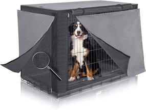 img 4 attached to 🐶 Premium Dog Crate Cover: Durable Polyester, Portable & Water Resistant - Ideal for 48" Wire Dog Crates