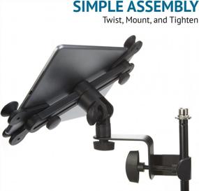 img 2 attached to 🎤 LyxPro TSM1 Microphone Stand Mount: Universal Holder for Tablets, iPhones, iPads, Smartphones, Androids - 360° Swivel, Adjustable Supports 3-11.5 Inch - Includes Extra Detachable Clip