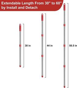 img 3 attached to 🧹 GRAREND 4-Section Spin Mop Replacement Head Handle - Ocedar Compatible - EasyWring Refills - 2.5-to-5 Foot Floor Head Mop - Efficient Floor Cleaning (Red - Germany Screw)