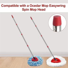 img 1 attached to 🧹 GRAREND 4-Section Spin Mop Replacement Head Handle - Ocedar Compatible - EasyWring Refills - 2.5-to-5 Foot Floor Head Mop - Efficient Floor Cleaning (Red - Germany Screw)