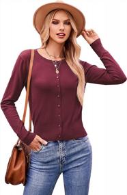 img 3 attached to LANISEN Women'S Button Down Cardigan Lightweight Crew Neck Long Sleeve Classic Knit Cardigan Sweaters
